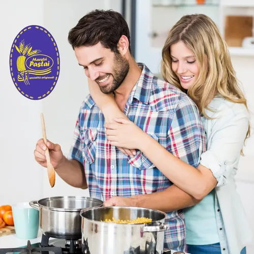Vista 3 de Maestri Pastai, Gourmet Lumaconi Pasta italiana "pasta caracol cáscara", conchas de pasta grandes acanaladas, también conocida como pasta Lumache