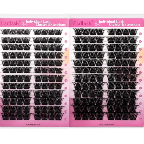 Vista 33 de Extensiones de pestañas individuales de 120 unidades, racimos de pestañas con rizado D, bandeja de longitud mixta, extensiones de pestañas