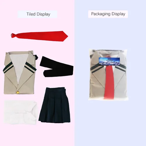 Vista 3 de XCJLW Disfraz de uniforme de escuela secundaria para mujer con corbata