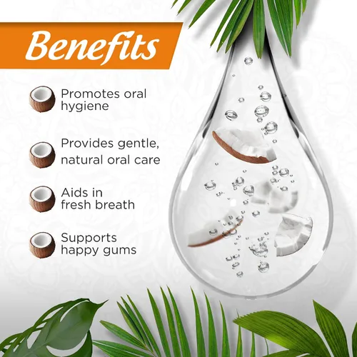 Vista 4 de GuruNanda Smile Kit de cuidado bucal – Enjuague bucal MCT Oil Pulling con aceite de coco fraccionado y tiras blanqueadoras de dientes de 7 días