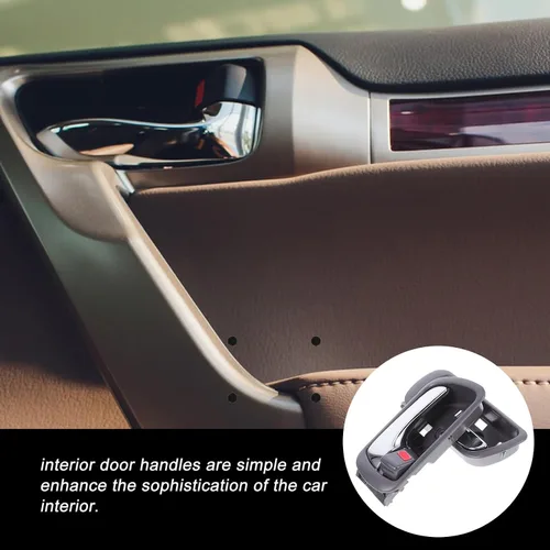 Vista 3 de POPETPOP 2pcs Car Interior Door Handles Replacement for Mid-Size Sedan 2002-2006 Chrome Plated Auto Door Grab Grip Handles Suitable for Vehicle