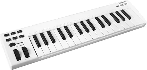 Vista 3 de MIDIPLUS AKM320L Controlador de teclado MIDI, blanco, 32 teclas