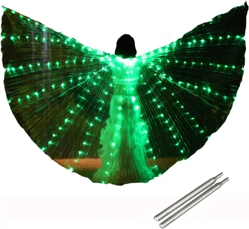 Vista 10 de Alas LED Isis Glow Light Up Disfraces LED Performance Carnaval Capa para EDC Azul