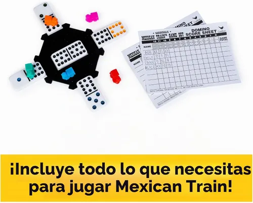 Vista 4 de Juego de dominó con caja de aluminio, tren Cardinal mexicano