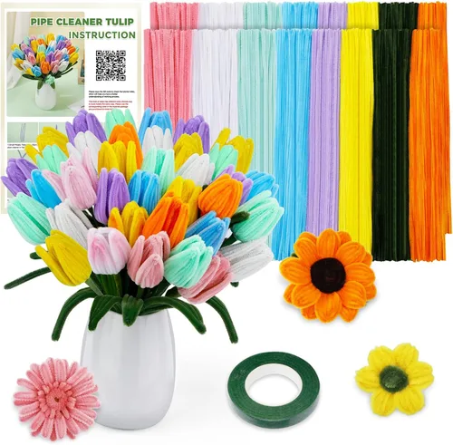 Vista 8 de Kit de 800 piezas de limpiadores de tuberías para manualidades Multicolor C