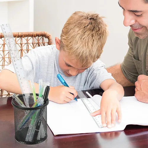 Vista 6 de Koogel Paquete de 2 reglas de plástico transparente, regla recta inastillable de 12 pulgadas con pulgadas y centímetros para la escuela, el hogar