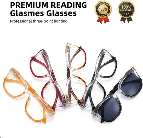 Vista 7 de Eyekepper Reading Glasses Women, Readers for Women, Stylish Cat Eye Design Paquete de 5 unidades.