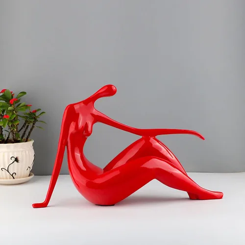 Vista 5 de LGYKUMEG Escultura de mujer desnuda, cuerpo de arte, arte abstracto, estatua de minimalismo, figura de escultura de resina, accesorios hechos a
