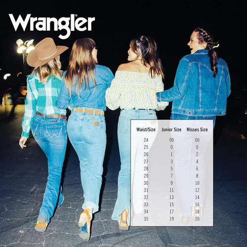 Vista 5 de Wrangler - Jeans para mujer estilo Western de tiro medio, elásticos y con corte bota