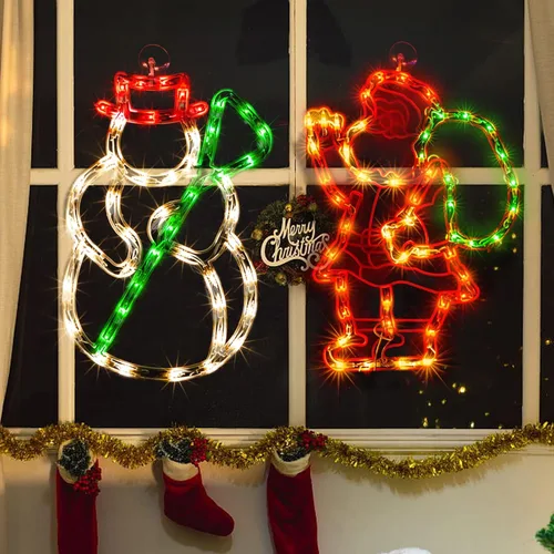 Vista 2 de Escultura de Navidad de 50L que incluye: 1 muñeco de nieve, 1 Papá Noel, 1
