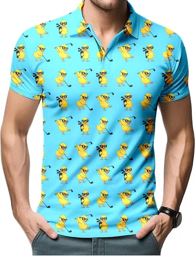 Vista 19 de Camisa de golf de los años 80 para hombre, ajuste seco, manga corta, estampada, divertidas, camisas de golf de los años 90 para hombre