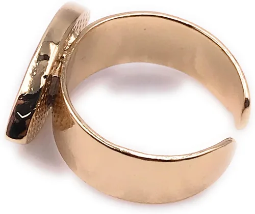 Vista 7 de LESLIE BOULES Anillo esmaltado de ojo turco chapado en oro de 18 quilates ajustable para mujer, Esmalte Metal