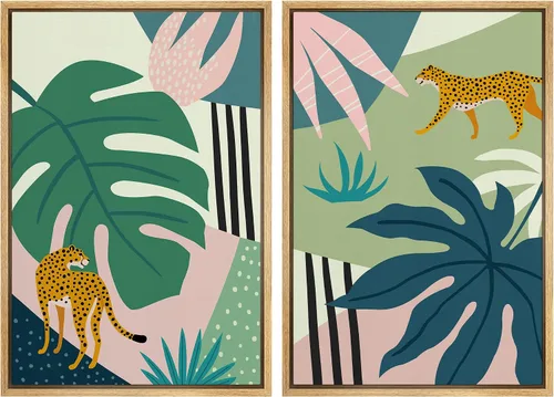Vista 77 de MUDECOR Lienzo enmarcado para pared, bosque brumoso, reflejos, paisaje tranquilo, ilustraciones modernas, arte decorativo, bohemio, tranquilo/zen