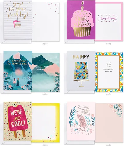 Vista 5 de American Greetings Surtido de tarjetas para todas las ocasiones, cumpleaños, gracias, pensando en ti, felicitaciones y más (40 unidades)