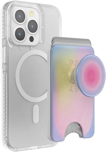 Vista 7 de PopSockets Cartera adhesiva para teléfono y tarjetero con agarre, púrpura - Aura