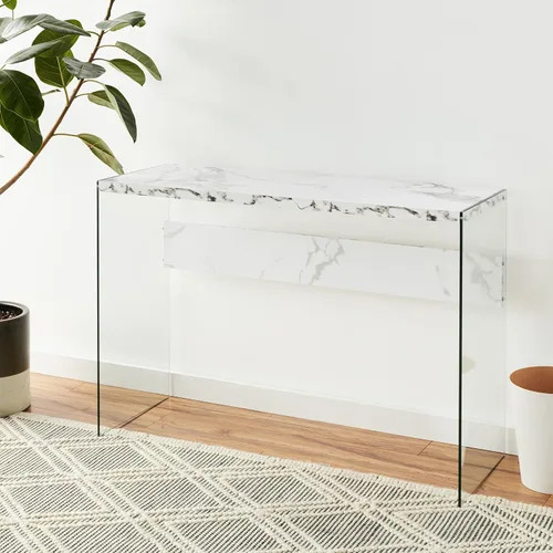 Vista 9 de Convenience Concepts SoHo - Mesa de consola y escritorio, mármol blanco sintético