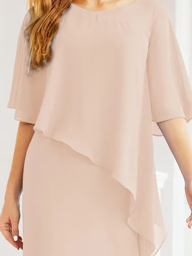 Vista 2 de Numbersea Vestidos de gasa de primavera de talla grande para madre de la novia, vestido formal de baile de graduación, capa con volantes