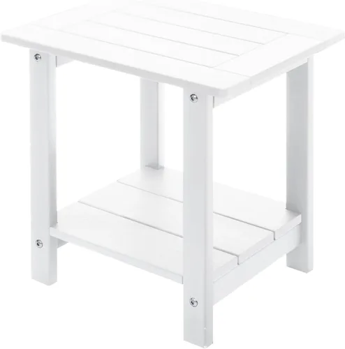 Vista 15 de Mesa auxiliar doble Adirondack Meluvici resistente a la intemperie, mesa de centro rectangular para exterior para silla Adirondack, Aruba