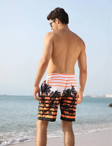 Vista 3 de APTRO - Traje de baño para hombre de secado rápido 9pulgadas pantalones cortos con forro de malla y bolsillos para hombres grandes y altos