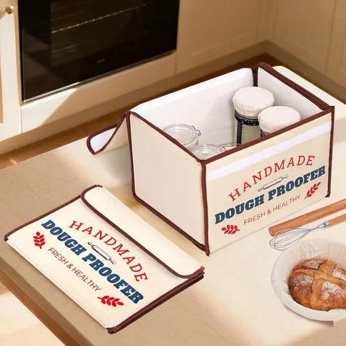 Vista 7 de Caja a prueba de pan con calentador, prueba de masa de temperatura constante de 50-130 ℉, calefacción de 3 lados y temporizador de 24 horas, caja