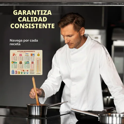 Vista 5 de Imán de tabla de conversión de cocina vintage - Guía de medición