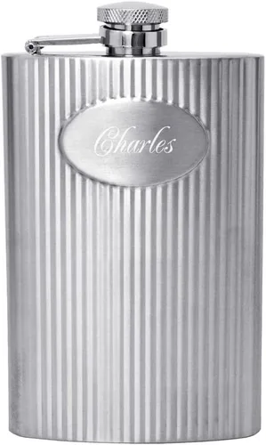 Vista 8 de Gifts Infinity - Petaca de acero inoxidable de 8 onzas, personalizable para padrino de bodas y dama de honor, grabada, Plateado
