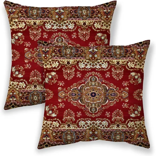 Vista 15 de BETGINY Fundas de almohada boho de 16x16 pulgadas, diseño étnico marrón beige, fundas de almohada decorativas para exteriores para sofá
