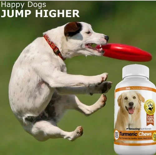 Vista 3 de Antioxidante de Cúrcuma para los perros, elimina la inflamación del dolor articular, 120 masticables