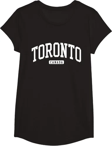 Vista 3 de Camiseta estilo universitario de Toronto Canada, Negro