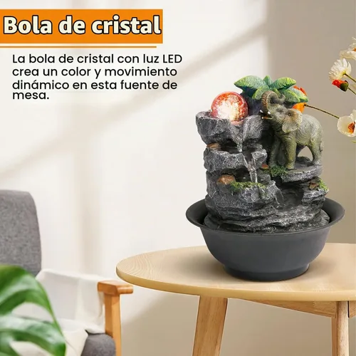 Vista 4 de BEAMNOVA - Fuentes de agua para interiores, elefante Feng Shui con bola giratoria Estilo 3