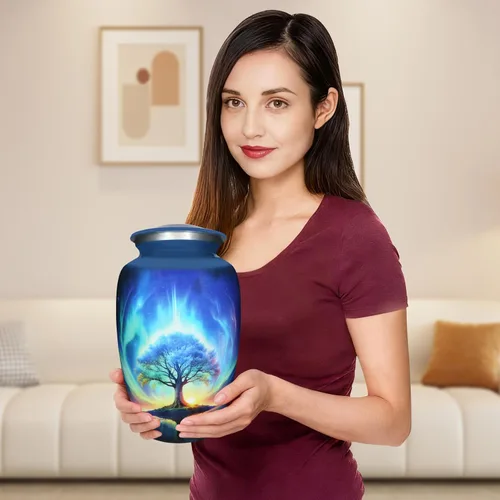 Vista 3 de M MEILINXU Urna para cenizas para adultos, hombre o mujer, urnas de cremación para cenizas humanas, hombre y mujer adultos, decoración funeraria