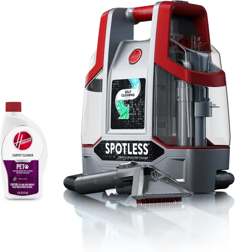 Vista 2 de Hoover Spotless - Limpiador de manchas portátil para alfombras y tapicería, FH11300PC, rojo y Hoover Oxy - Solución de limpieza de manchas