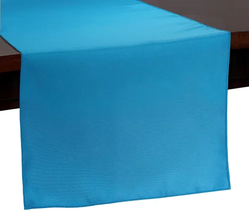 Vista 47 de ULTIMATE TEXTILE Camino de mesa de poliéster de 14 x 72 pulgadas, color azul aguamarina