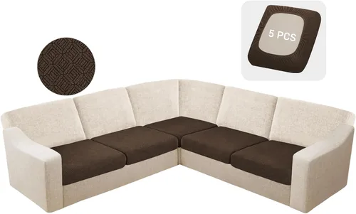 Vista 11 de HDCAXKJ - Fundas impermeables para cojín de sofá modular, fundas elásticas para cojín de sofá de esquina, fundas protectoras de muebles de jacquard