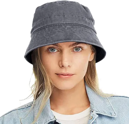 Vista 18 de Sombrero de pescador de algodón lavado de lona para mujer, estilo pescador, verano, playa, sol