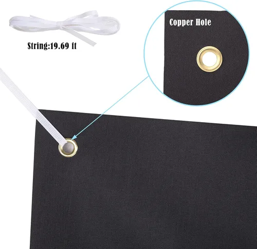 Vista 3 de Cartel grande de 2 pancartas grandes de tela Oxford de poliéster con cuerda para pared interior y exterior, letrero fácil de colgar, letrero de Negro