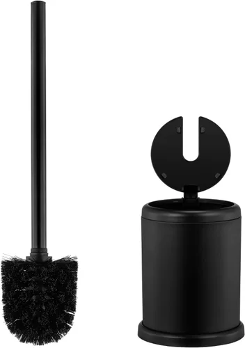Vista 11 de ToiletTree Products Escobilla de inodoro con tapa, elegante cepillo y soporte para inodoro, juego de cepillos para inodoro con base pesada, cepillo