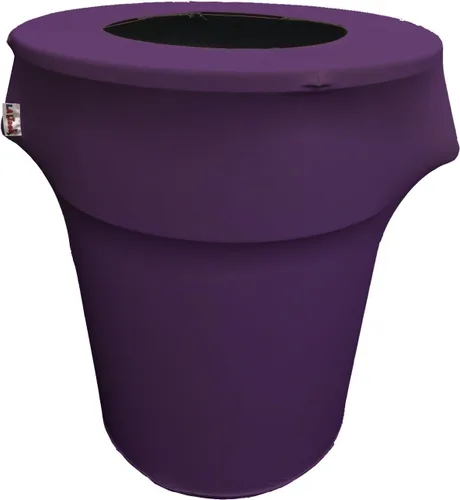 Vista 30 de LA Linen Funda elástica de elastano ajustable para cubo de basura Slim Jim de 23 galones, cubierta de contenedor de residuos, decoración de patio