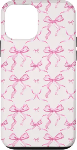 Vista 16 de Cintas y lazos estéticos rosas para iPhone 16 en estuche de acuarela