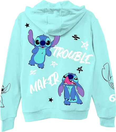 Vista 2 de Disney Sudadera con capucha Lilo and Stitch para mujer, diseño clásico de Lilo y Stitch