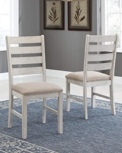 Vista 4 de Signature Design by Ashley Skempton - Silla de comedor moderna de 20 pulgadas, 2 unidades, banco de almacenamiento de granja Skempton Whitewash