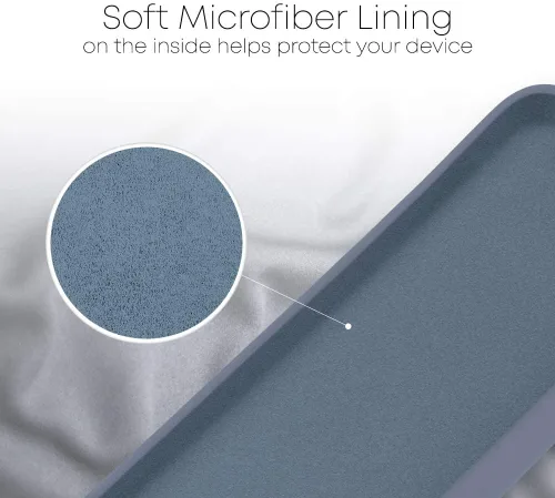 Vista 6 de GOOSPERY Funda de silicona líquida para Apple iPhone 11 (6.1 pulgadas), funda protectora de goma con forro de microfibra suave (gris lavanda)