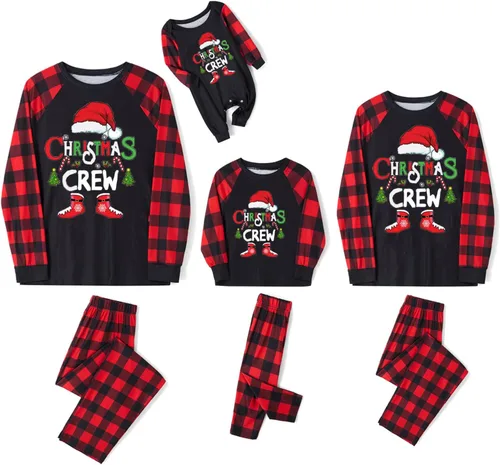 Vista 3 de LWXQWDS Pijamas de Navidad para la familia, conjuntos de pijamas de Navidad a juego para adultos, niños, bebés, perros, vacaciones, juego de ropa