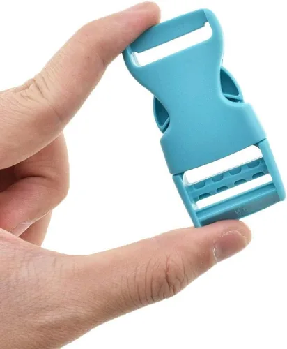 Vista 7 de Hao Pro Hebilla de liberación lateral rápida plana de 1 pulgada de ancho paquete de 8 unidades de un lado ajustable, 1 pulgada Multicolor2-8p