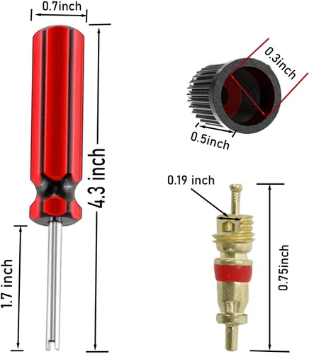 Vista 6 de 5 Piezas Herramienta de Extracción de Núcleo de Válvula, Herramienta de Extracción e Instalación de Carrete, 5 Núcleos/Carretes de Vástago