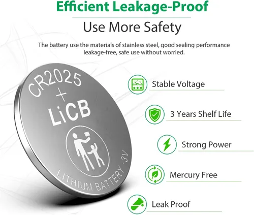 Vista 5 de LiCB Batería de litio CR2025 3V (paquete de 10)