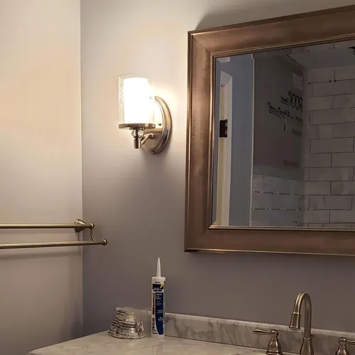 Vista 7 de Kira Home Victoria - Aplique de pared de cristal moderno de 10 pulgadas para tocador de baño