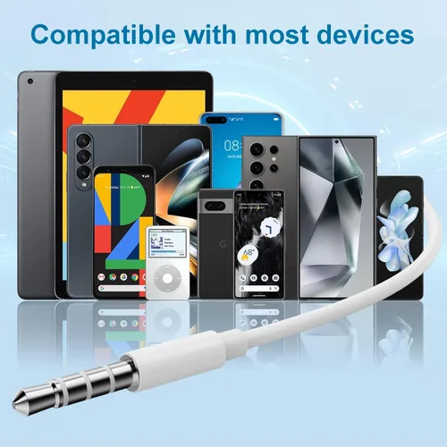 Vista 6 de Docutca - Pack de 2 auriculares con cable/auriculares con cable con conector de 3.5mm [Certificado MFi] con micrófono y control de volumen