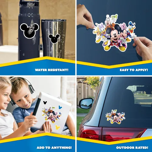 Vista 2 de Disney Junior Mickey Mouse Clubhouse - Calcomanías de Mickey Mouse y sus amigos para niños y adultos, calcomanías de vinilo para laptop, vaso