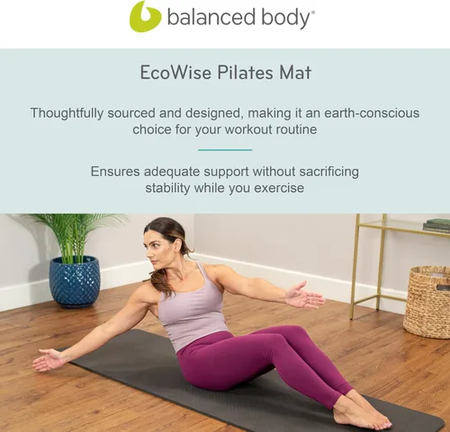 Vista 6 de Balanced Body EcoWise - Alfombrilla de pilates, almohadilla antideslizante suave para fitness, entrenamiento, ejercicio y entrenamientos en casa